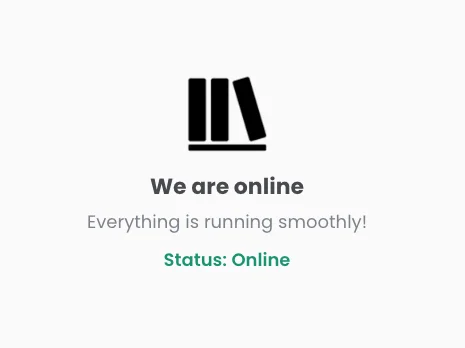 StoryGraph server status page showing whether the service is online or experiencing an outage