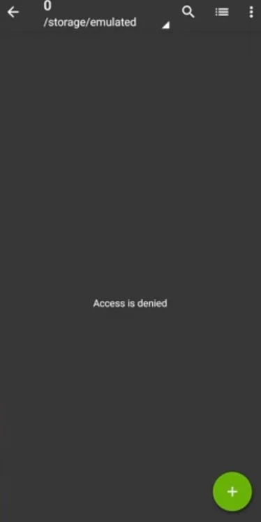 Access is Denied error message shown in ZArchiver