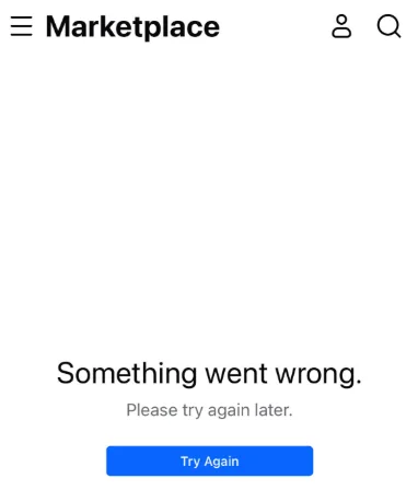 Facebook Marketplace "Something went wrong" error message