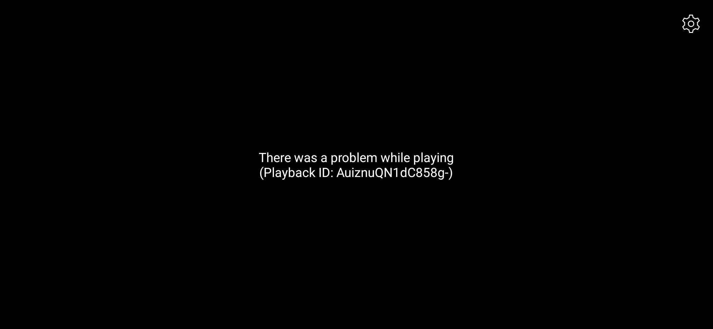 YouTube “There was a problem while playing” error message with a Playback ID displayed in the video player